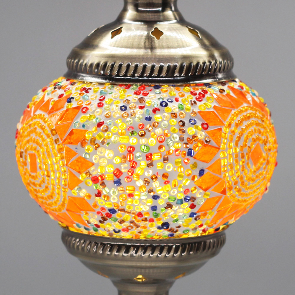 Lámpara echa a mano con mosaicos de cristal colores estilo árabe marroquí, portalámparas E27. - Imagen 2