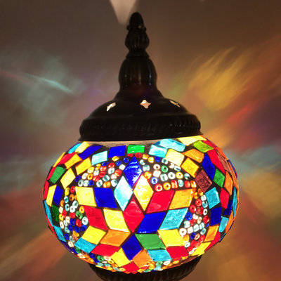 Lámpara echa a mano con mosaicos de cristal colores estilo árabe marroquí, portalámparas E27. - Imagen 19