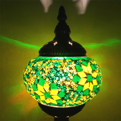 Lámpara echa a mano con mosaicos de cristal colores estilo árabe marroquí, portalámparas E27. - Imagen 22