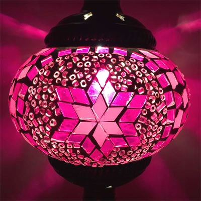 Lámpara echa a mano con mosaicos de cristal colores estilo árabe marroquí, portalámparas E27. - Imagen 26