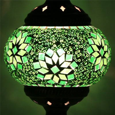 Lámpara echa a mano con mosaicos de cristal colores estilo árabe marroquí, portalámparas E27. - Imagen 12