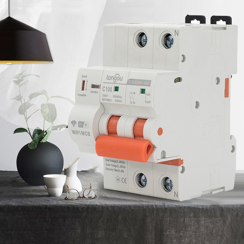 Interruptor magnetotérmico para cuadro eléctrico con rearme automático y control inteligente Wifi