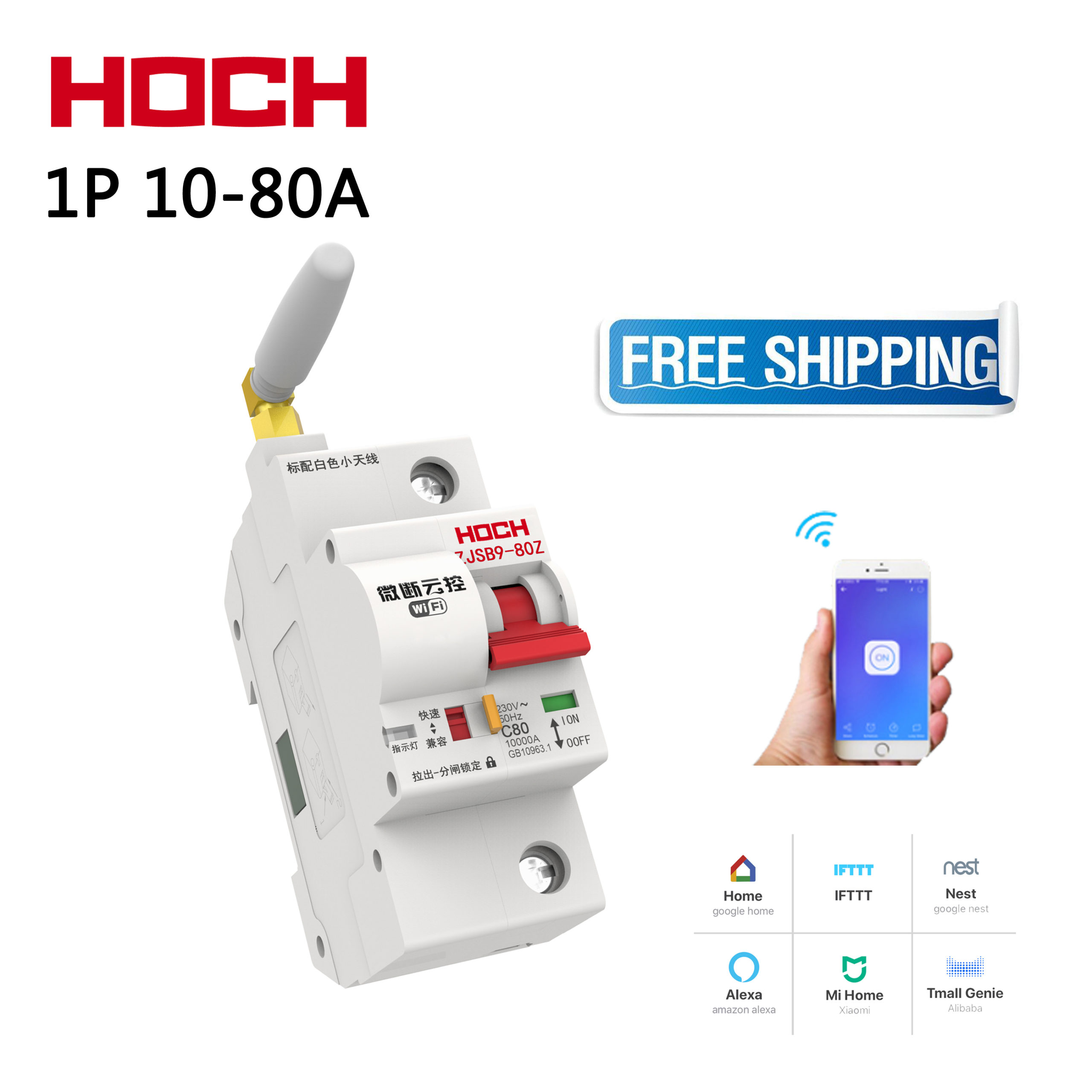 Interruptor magnetotérmico Wifi inteligente - marcado CE