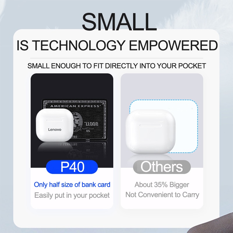 Lenovo-auriculares inalámbricos LP40 con Bluetooth 5.0, auriculares TWS con reducción de ruido, táctil. - Imagen 4