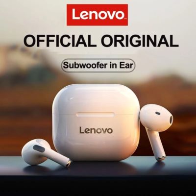Lenovo-auriculares inalámbricos LP40 con Bluetooth 5.0, auriculares TWS con reducción de ruido, táctil.