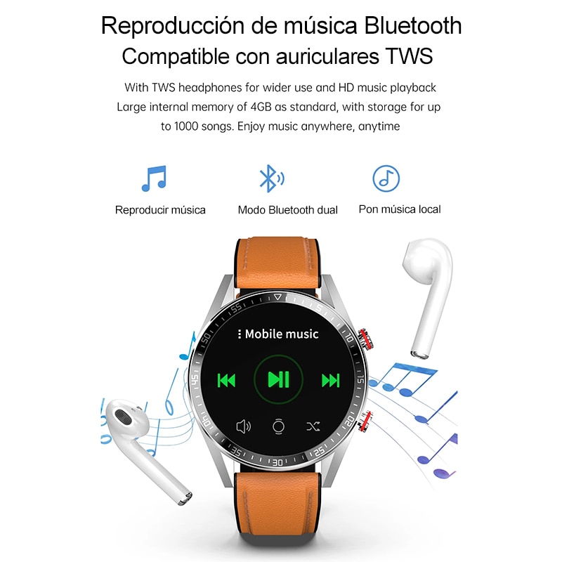 Reloj Inteligente Hombre, Pantalla AMOLED - 454 x 454 px - Smartwatch con Bluetooth, Llamadas Locales, Música Auriculares, Android, Novedad 2022 - Imagen 5