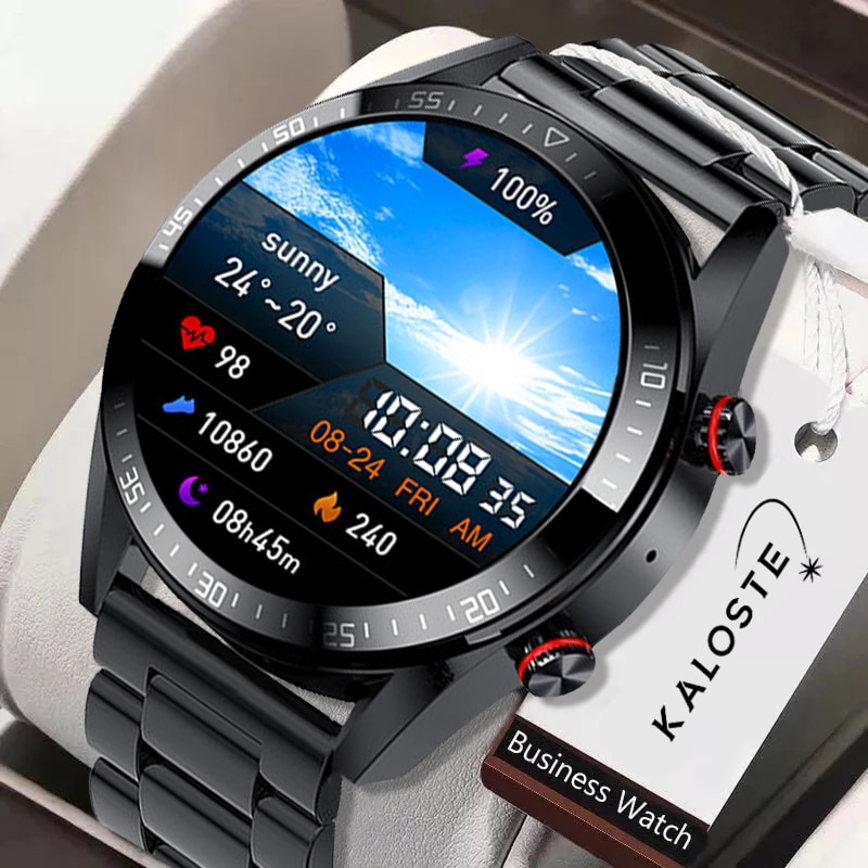 Reloj Inteligente Hombre, Pantalla AMOLED - 454 x 454 px - Smartwatch con Bluetooth, Llamadas Locales, Música Auriculares, Android, Novedad 2022