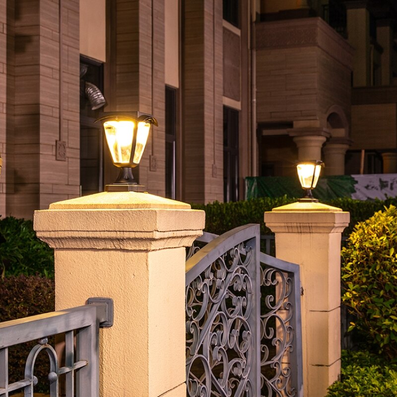 Lámpara Solar LED para decoración de jardín, Luz impermeable para jardín, columna, Pilar, Villa - Imagen 3