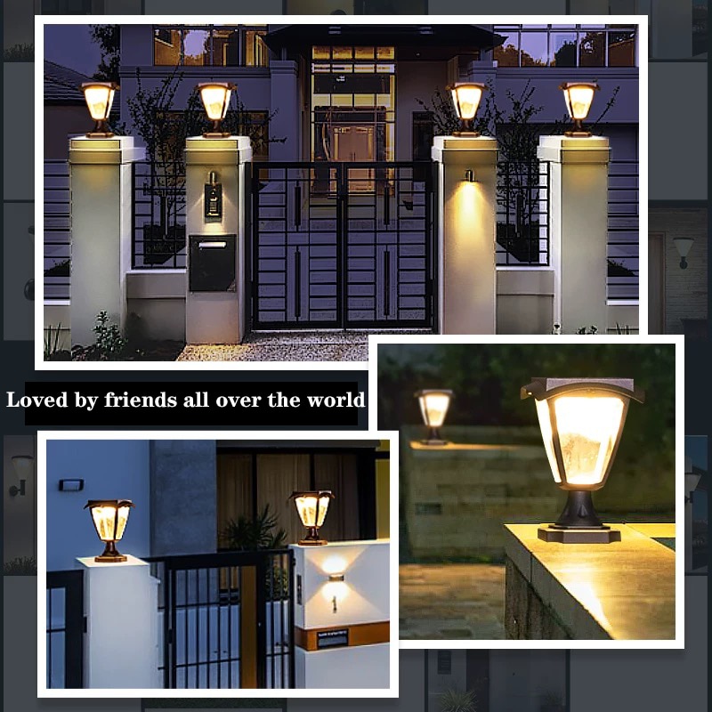 Lámpara Solar LED para decoración de jardín, Luz impermeable para jardín, columna, Pilar, Villa - Imagen 6